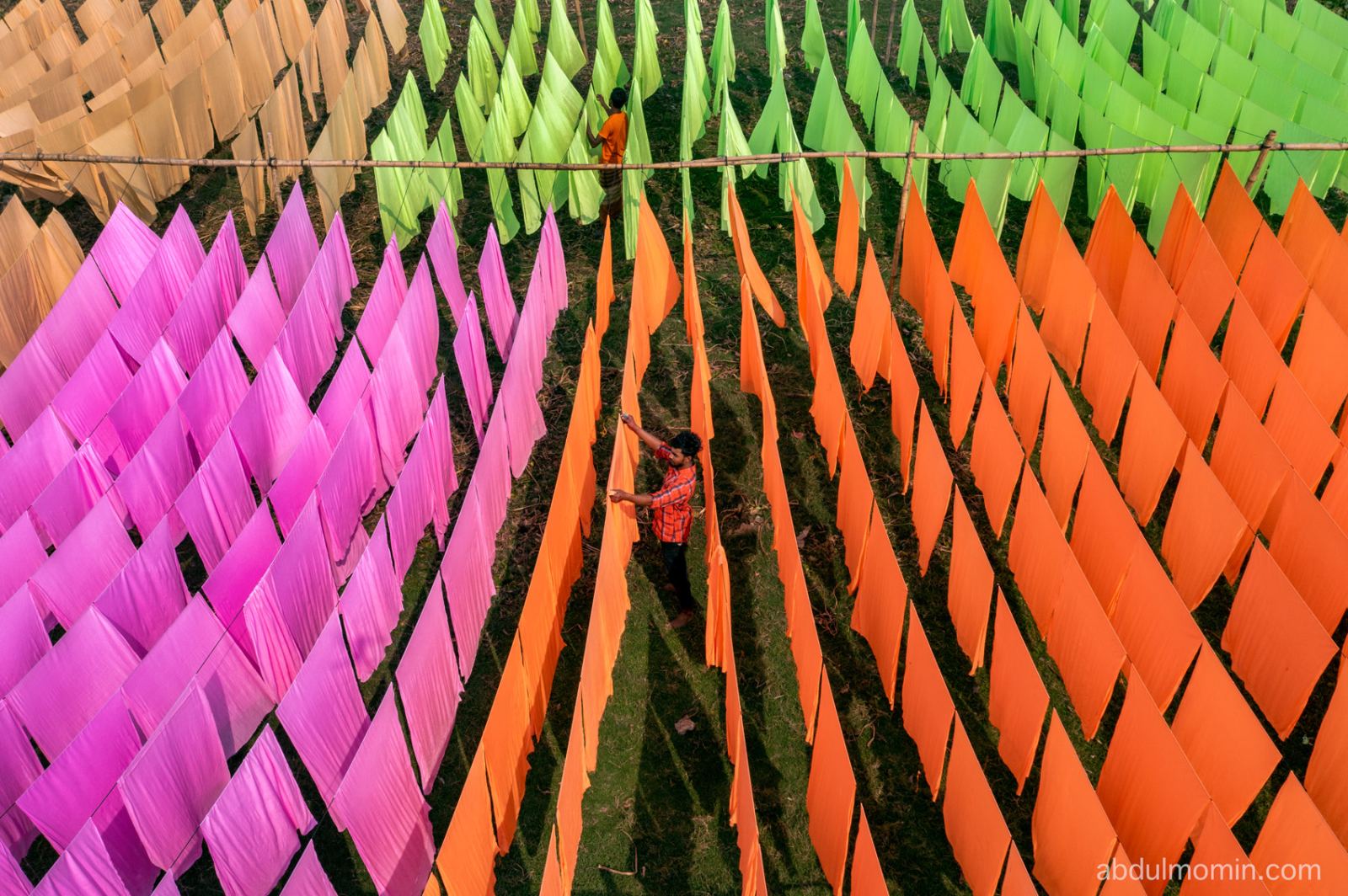 Batik, Lal Salu Fabrics, and Yarns Drying Photography