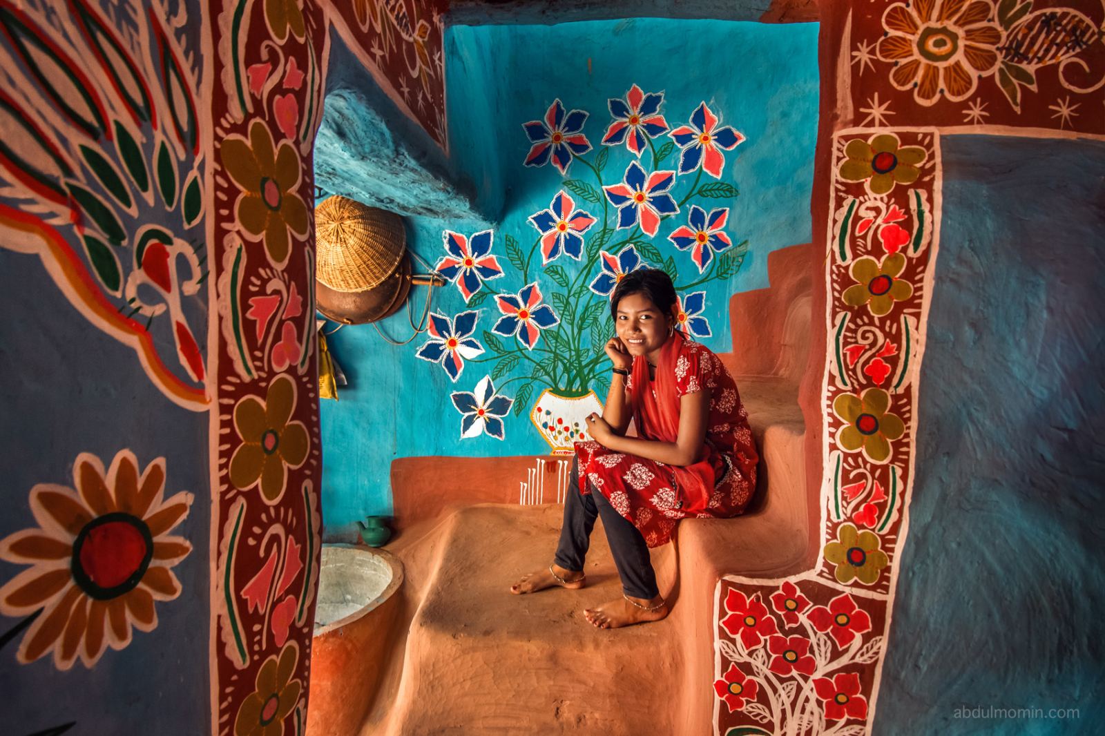 Colorful Hand-Painted Mud Houses in Tikoil