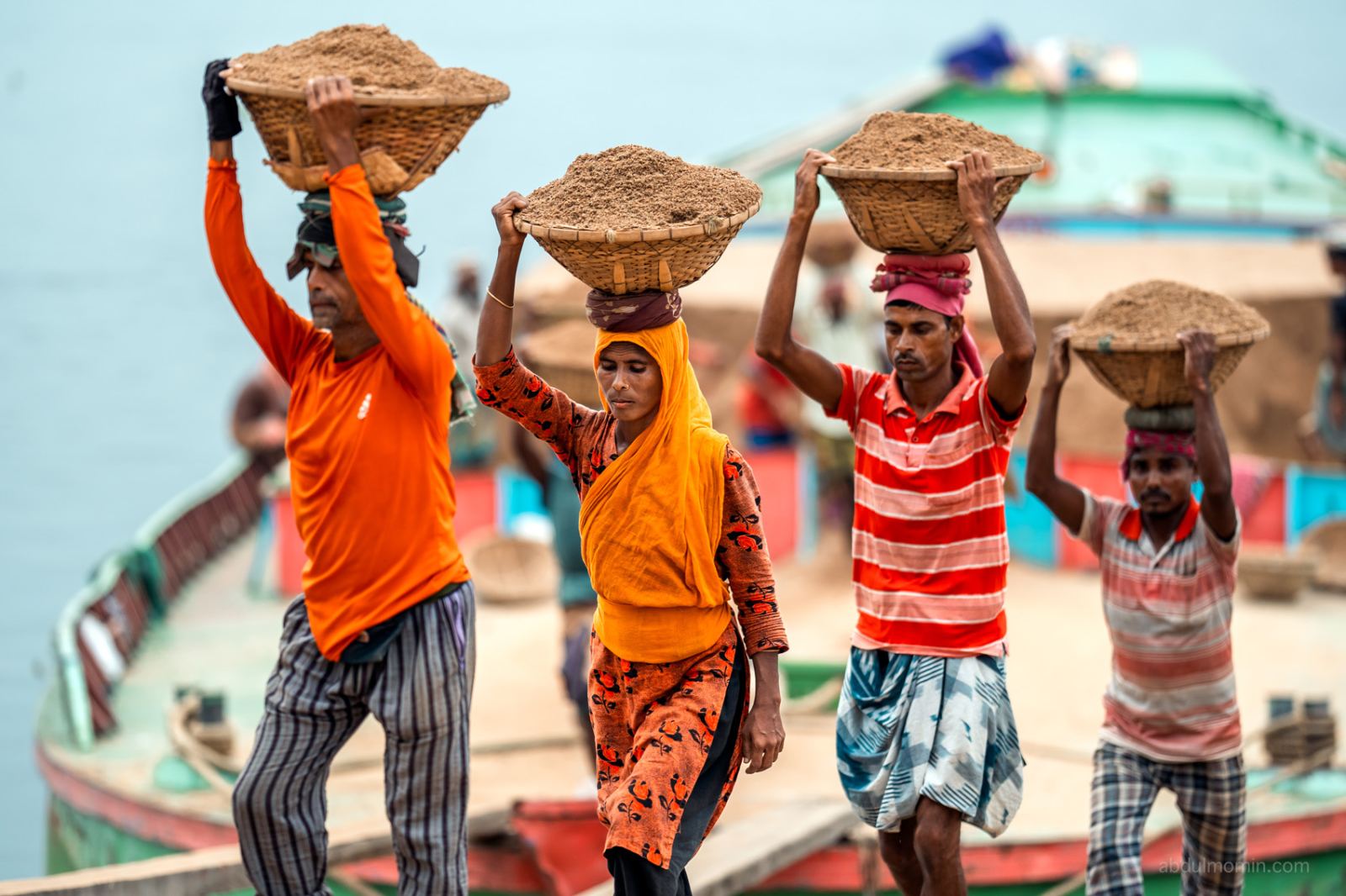 Dhaka Street Photography, Coal Port, Shipyards, & Petal-Shaped Boat Arrangements
