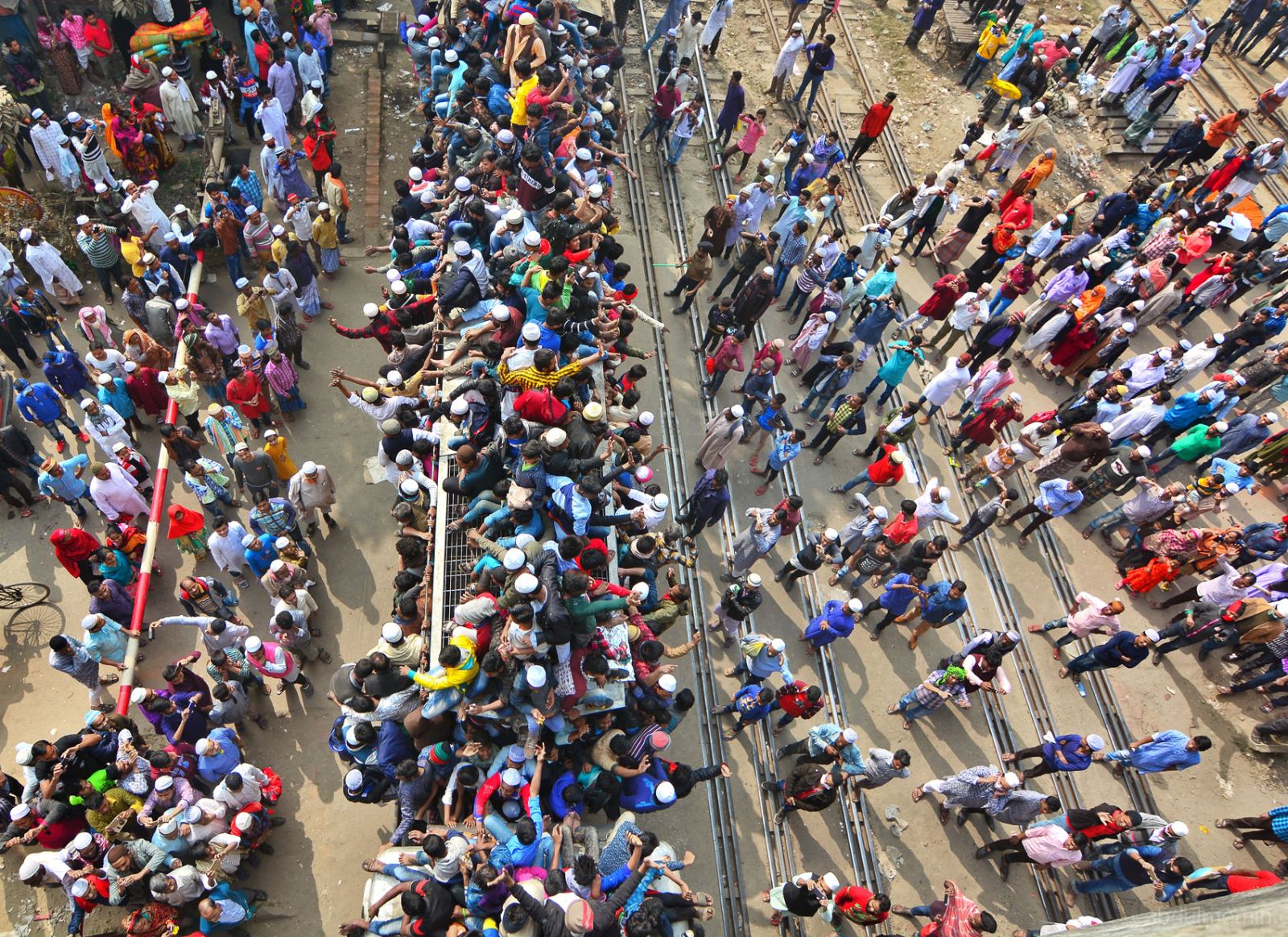 Dhaka Muslim Congregation Final Prayer and Train Rush