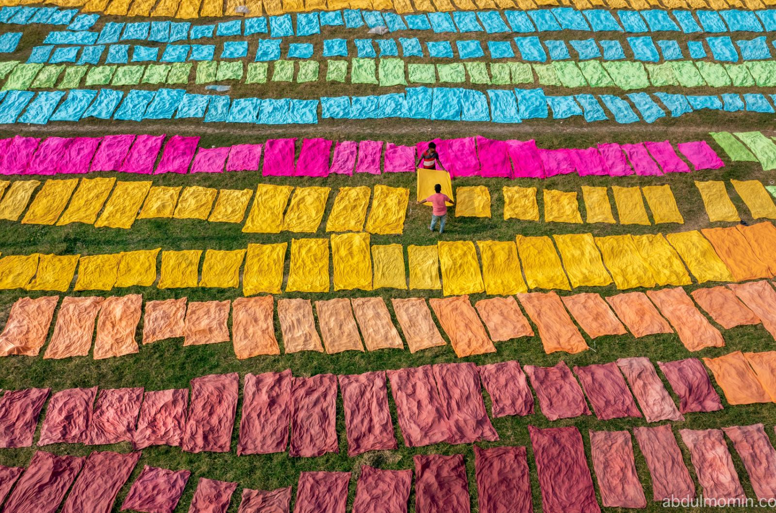 Red Fabric Drying Fields