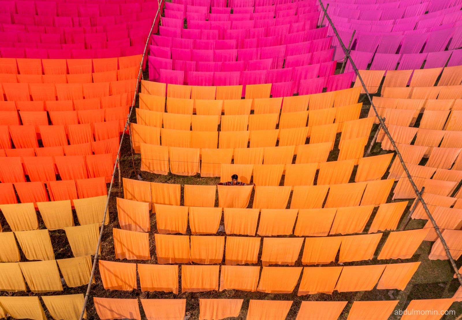 Red Fabric Drying Fields