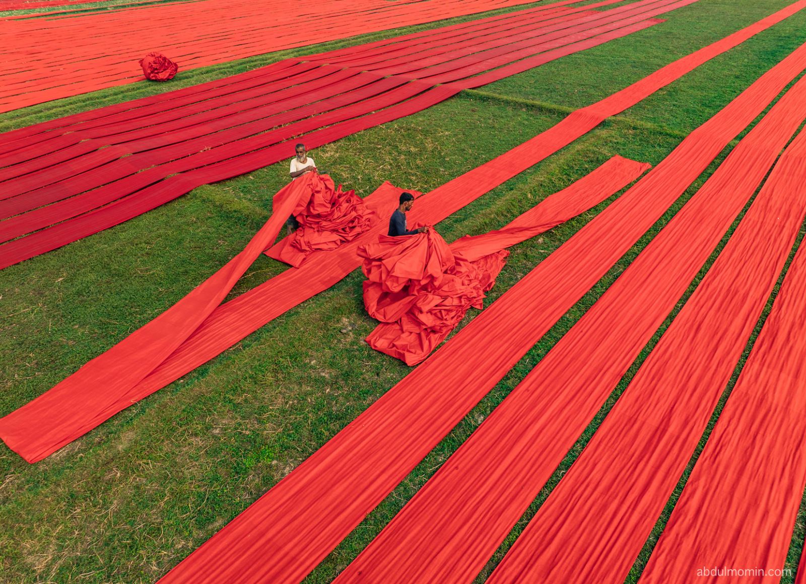 Red Fabric Drying Fields