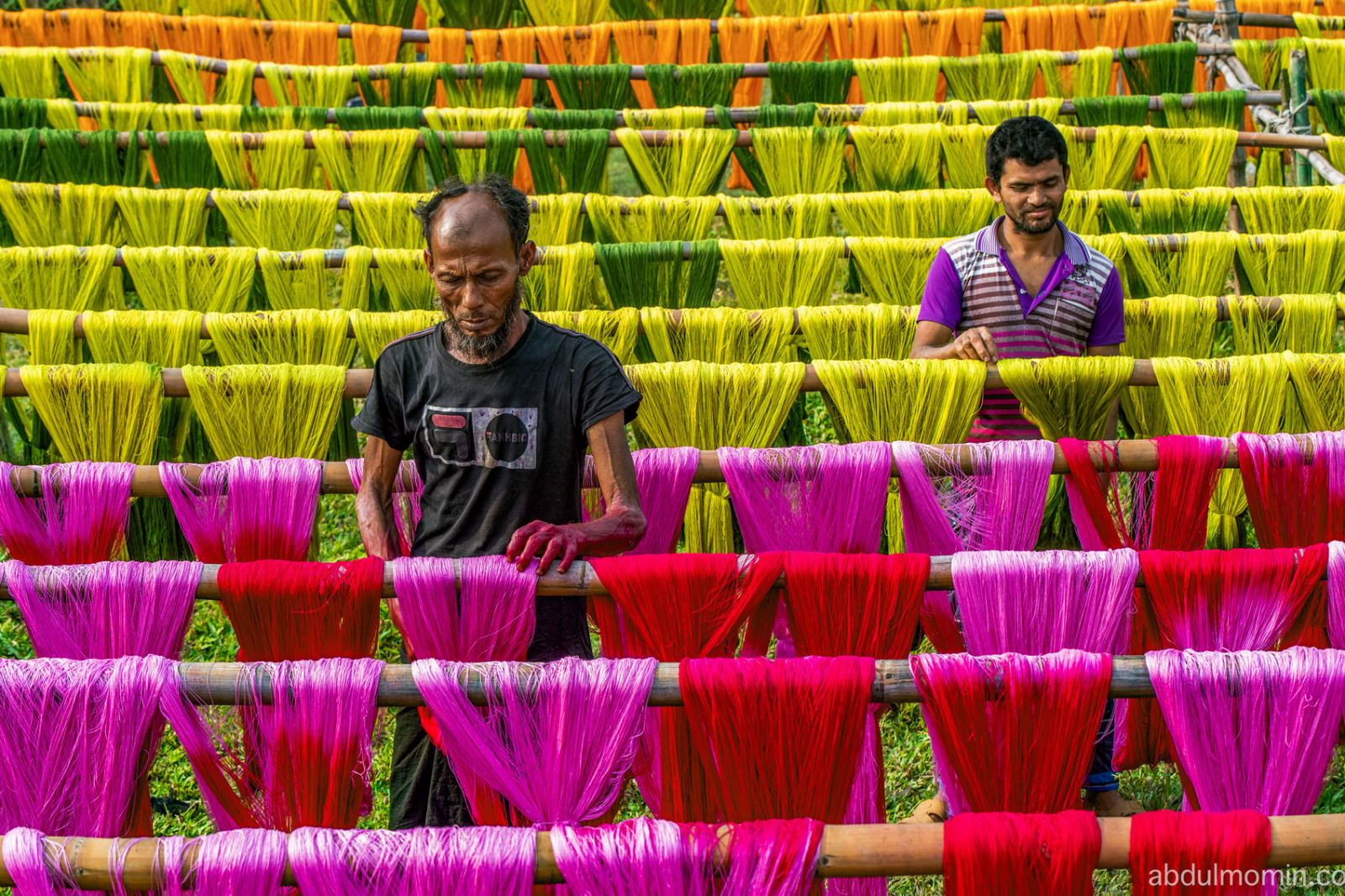 Red Fabric Drying Fields